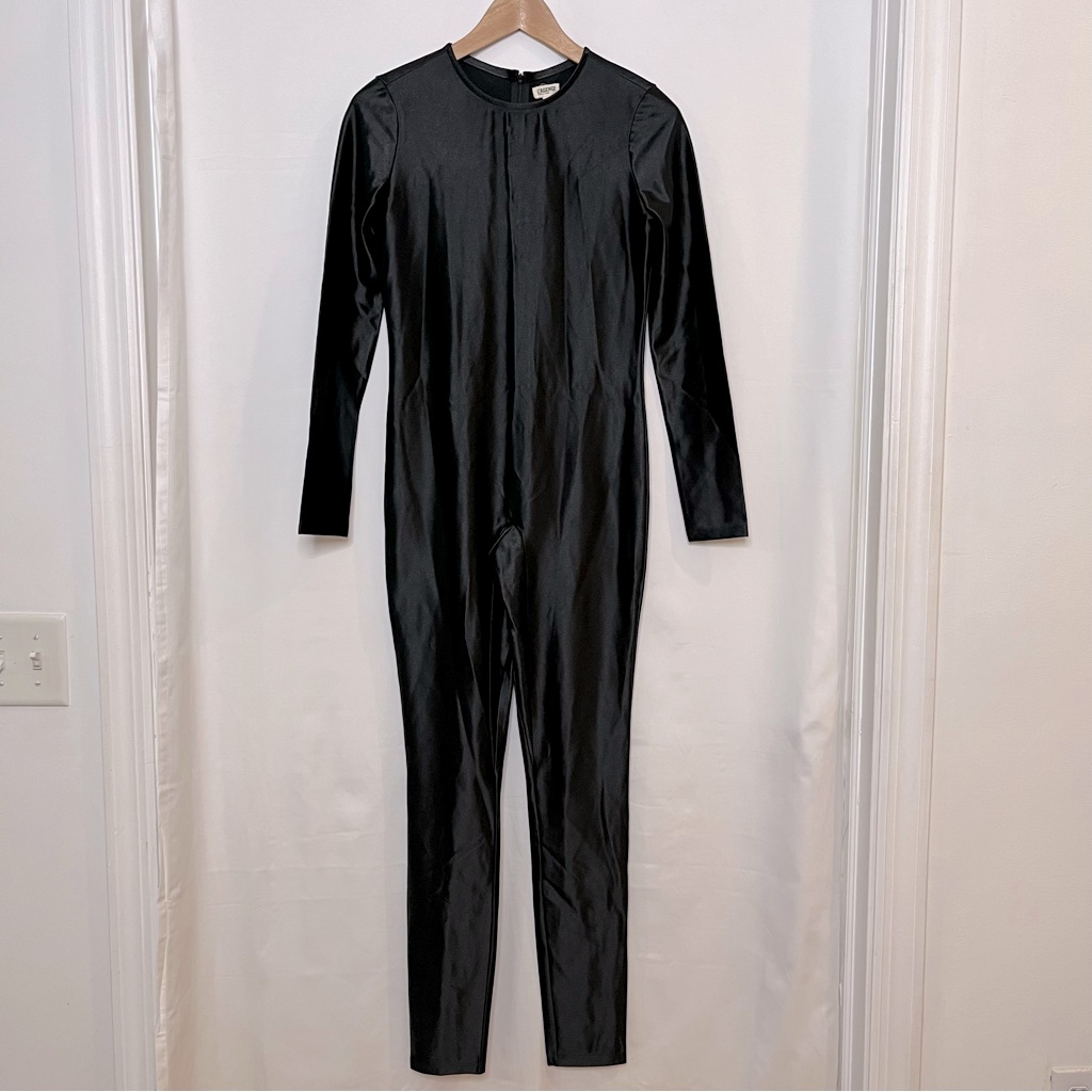 L’agence Women’s Catsuit Bodysuit Shimmer Stretch Spandex Sexy Black Xs Nwot
